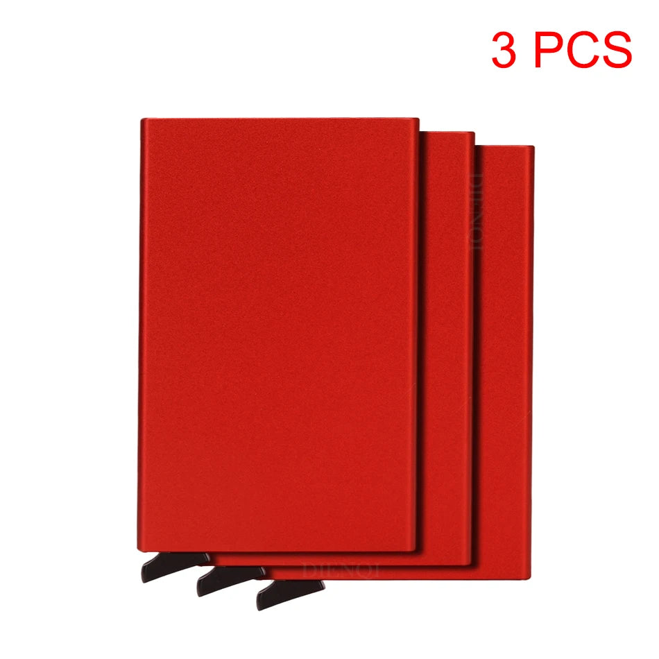 Cartera metálica delgada y elegante para tarjetas de crédito con RFID, ideal para hombres y mujeres. Diseño minimalista y compacto. Mini cartera negra.